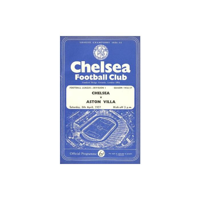 Chelsea V Aston Villa Official Programme 06 04 1957 In Very Good Condition